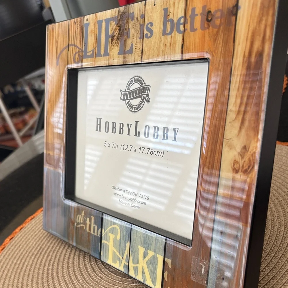 Hobby Lobby Rustic Multicolor Frame Life Is Better At The Lake 5x7 photo - Picture 4 of 4